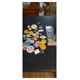 Pin collection, stamps and old keys
