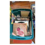 Tote of records and Cassette tapes