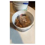 Clothes pins and buckets