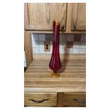 Flame/swung glass vase