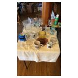 Goblets, decanters and misc glassware