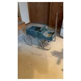Green wooden childï¿½s pull wagon