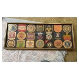Beer coasters in a frame