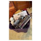 Tote with miscellaneous, adding machine, alarm,