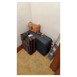 Contents of closet, clothes, hangers, luggage