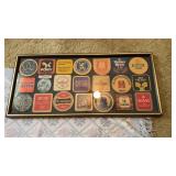 Beer coasters in a frame