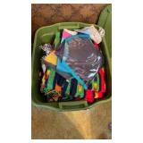Tote with Afghans  and sheets
