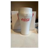 Coca Cola drink pitcher-godfathers pizza,  wood