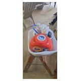 Tide pods appx half full and cleaning supplies