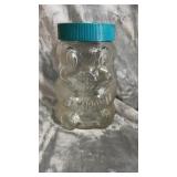 Skippy peanut butter coin jar, bottle and jars