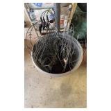 Larger flower pot with wire garden fence