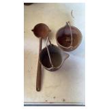 Cast iron smelting pots and cast iron ladle