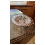 Pink depression glass serving plate
