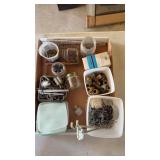 Miscellaneous hardware, brass fittings nails
