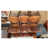 Six wooden chairs