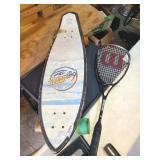 Skateboard / Squash Racquet