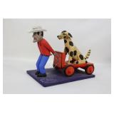Man Pulling Cart With Dog Man Pulling Cart With Dog
