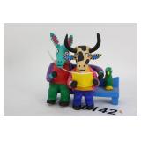 Bull And Horse On Bench Bull And Horse On Bench