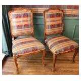 Two Louis XV Plaid Chairs