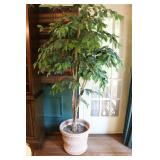 Ceramic Planter With Artificial Tree