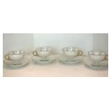 Four Art Deco Lustre Teacups