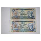 Canadian Five Dollar Bills