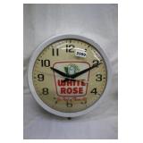 Vintage White Rose Clock
