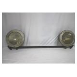 Antique Headlights & Mounting Bar