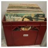 LP Records In Milk Crate