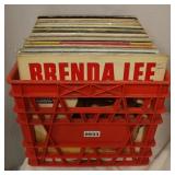 LP Records In Milk Crate
