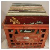 LP Records In Milk Crate