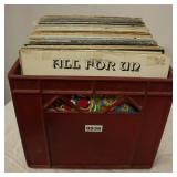 LP Records In Milk Crate