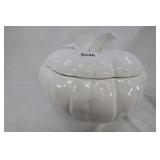Large White Ware Pumpkin