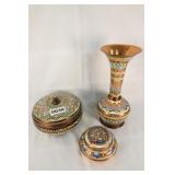 Turkish Copper Vase & Powder Jars