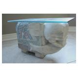 Hand Carved Elephant Table