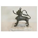 Antique Temple Lion Oil Lamp