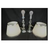 Two Crystal Bedside Lamps