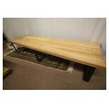 Large Wood And Steel Bench