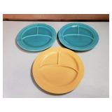 Fiesta 10-1/2" Compartment Plates - Lot of 3