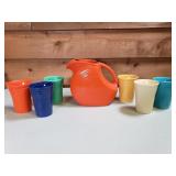 Fiesta Water Pitcher & Water Glass Set