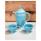 Fiesta Coffee Pot, Sugar & Creamer Set - Turquoise