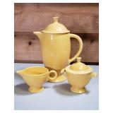 Fiesta Coffee Pot, Sugar, & Creamer Set - Yellow