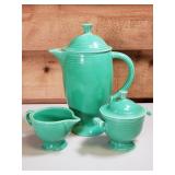Fiesta Coffee Pot, Sugar, & Creamer Set - Green