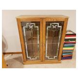 Oak Cabinet - Stained Glass Doors