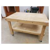 Homemade Work Table on castors