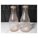 (2) Vintage Dwight, IL Milk Bottles