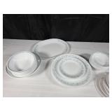 Assorted Corelle Dishes - blue hearts & vines