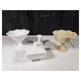 Milk Glass Pedestal Bowls