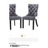 Modern Dark Grey Velvet Upholstered Dining Chairs2