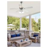 Matrix decor Chrome Crystal Chandelier Ceiling Fan